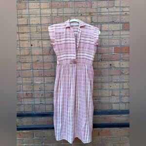 Christy Dawn Piper Dress, small, pink/white stripe